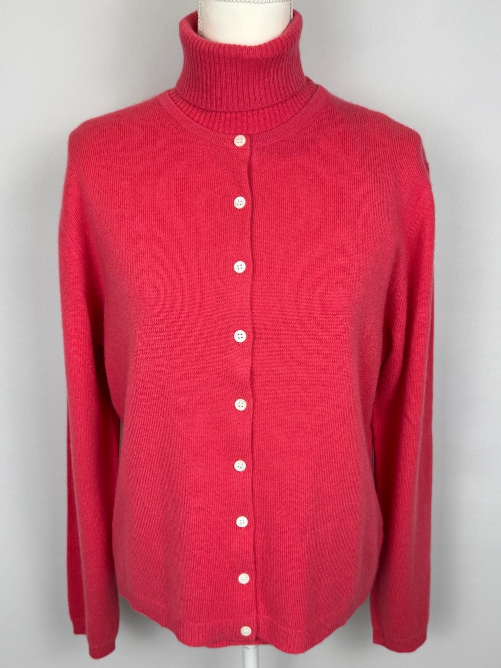 NWT Lord & Taylor Cashmere Cardigan Turtleneck Sweater Set Twinset XL Office